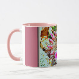 Fishhook-Kaktus mit Rosa blüht Tasse