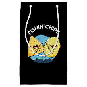 Fishin Chips Funny Food Pub Dark BG Kleine Geschenktüte