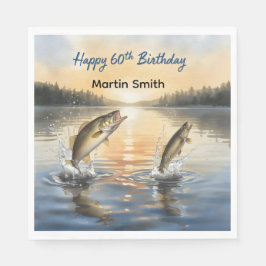 Fishing 60th birthday 60th birthday serviette