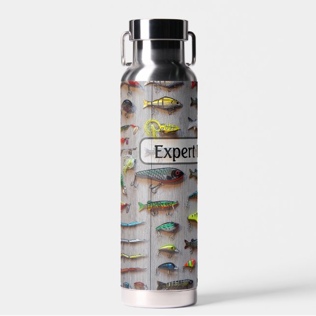 Fishing - a Board of Lures - Personalize Trinkflasche (Vorne)