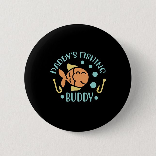Fishing Art Daddy Fishing Friends Button (Vorderseite)