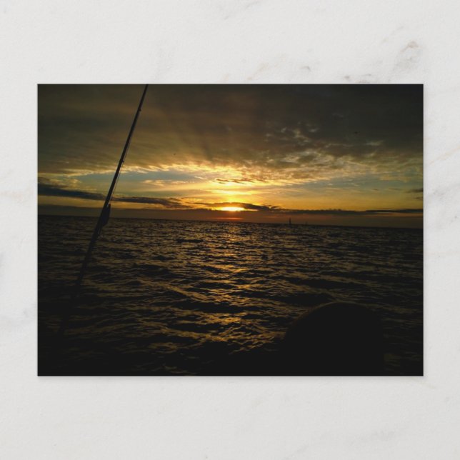 Fishing at Sunset Postkarte (Vorderseite)