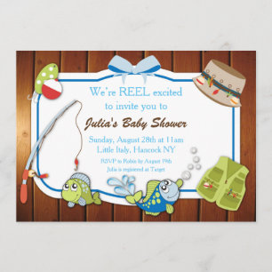 Fishing Baby Shower Einladung Personalisiert einla