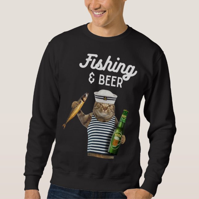 Fishing & Beer  Cat Sweatshirt (Vorderseite)