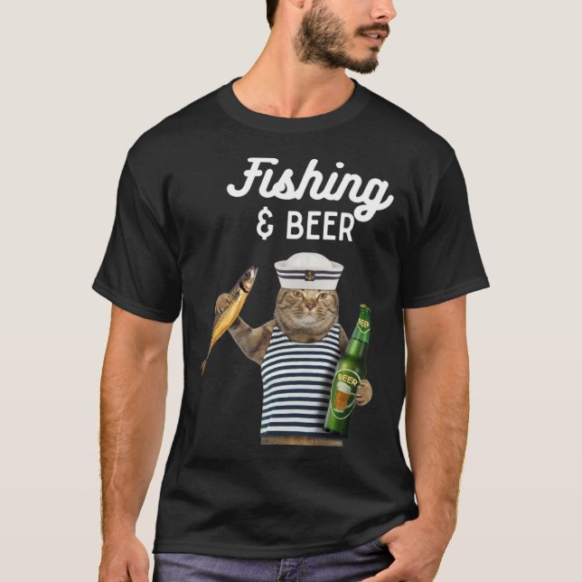 Fishing & Beer  Cat T-Shirt (Vorderseite)