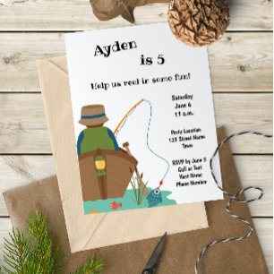 Fishing Birthday Invitation Einladung