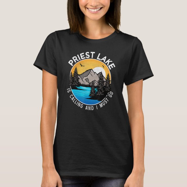Fishing Boating Camping   Lakeview Priest Lake T-Shirt (Vorderseite)