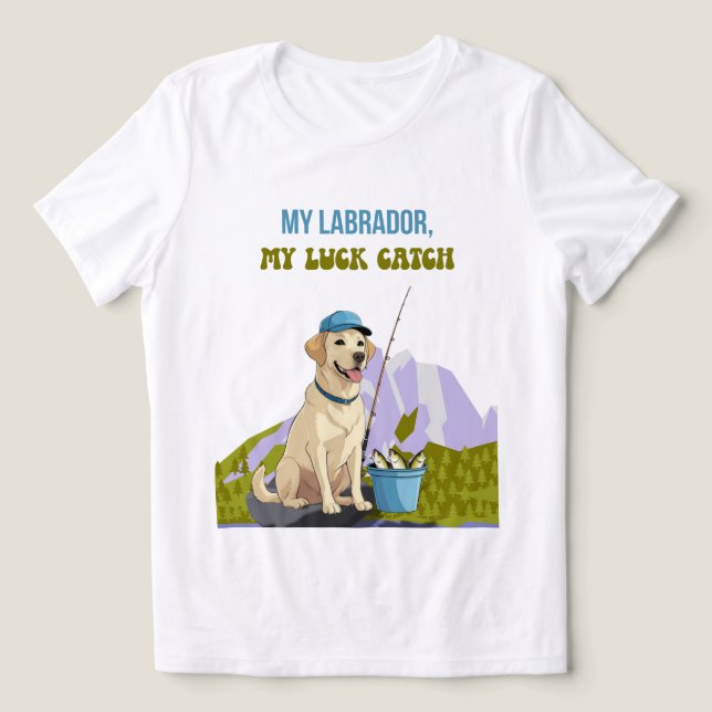 Fishing Buddy – Labrador Retriever Edition Tri-Blend Shirt (Design Vorderseite)