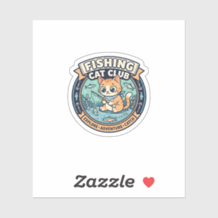 Fishing Cat Süße Katze T-Shirt Design - Fishing Ca Aufkleber