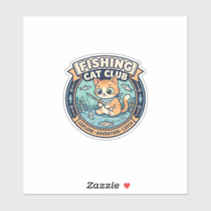 Fishing Cat Süße Katze T-Shirt Design - Fishing Ca Aufkleber