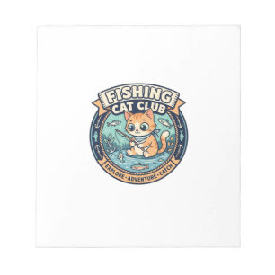 Fishing Cat Süße Katze T-Shirt Design - Fishing Ca Notizblock