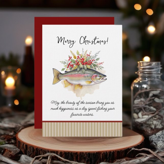 Fishing Christmas Feiertagskarte (Celebrate the holiday season with our Fishing-Themed Christmas Cards collection! )