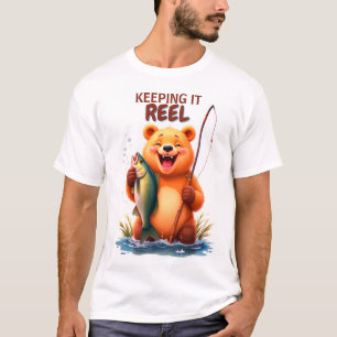 Fishing Dad Bär fängt Fisch T-Shirt