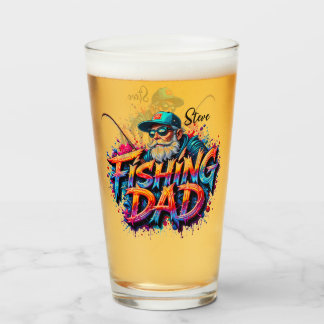 Fishing Dad Fish Graffiti Glass Glas