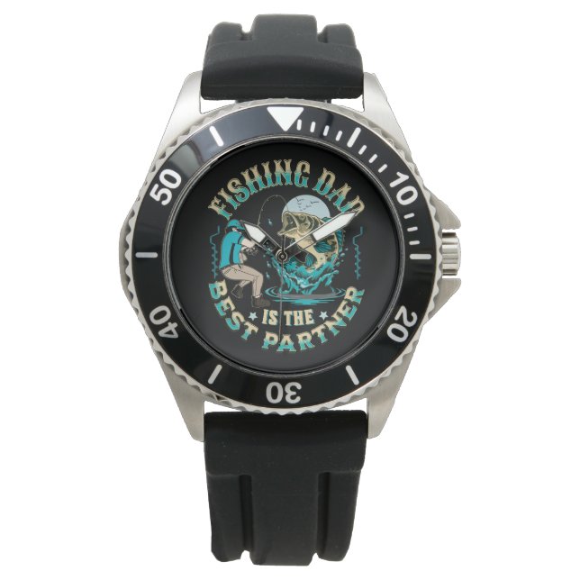 Fishing Dad Is The Best Partner Armbanduhr (Vorderseite)