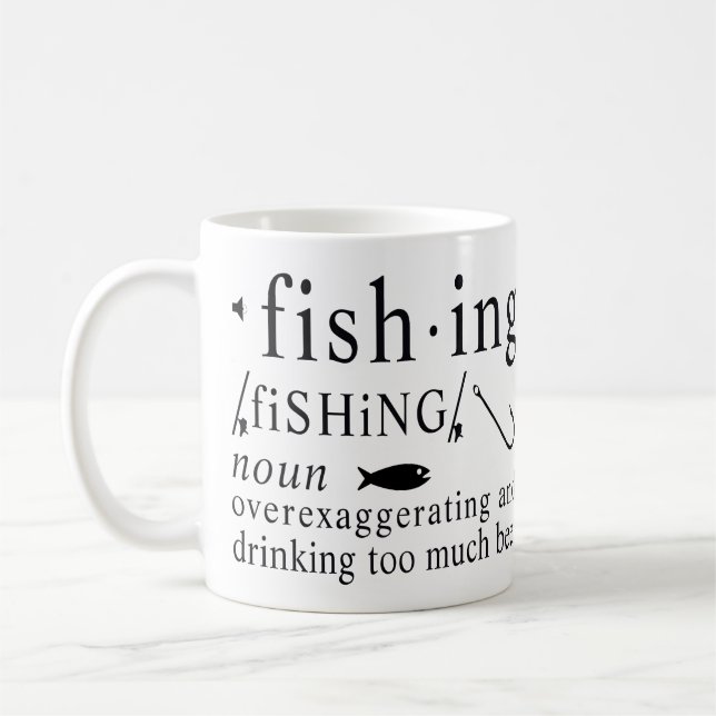 Fishing Definition Beer Exaggeration Hooks Humor Kaffeetasse (Links)