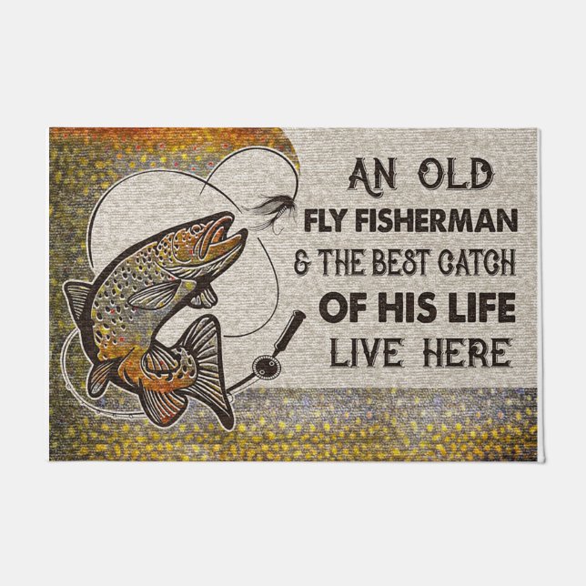 Fishing Doormat, Welcome Mat, Outdoor/Indoor  Fußmatte (Vorderseite)