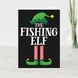 Fishing Elf passende Familengruppe Weihnachtsfeier Karte