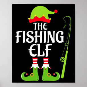 Fishing Elf passende Familiengruppe Weihnachtsfeie Poster