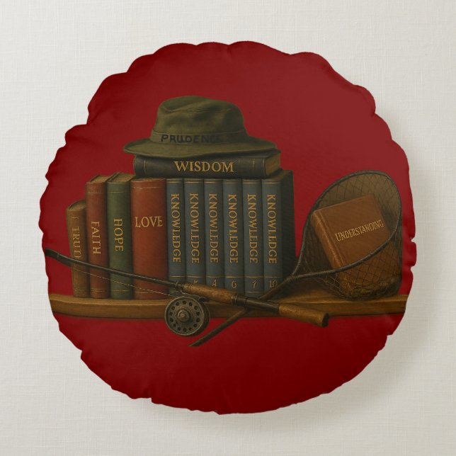 Fishing for Understanding Throw Pillow Rundes Kissen (Vorderseite)