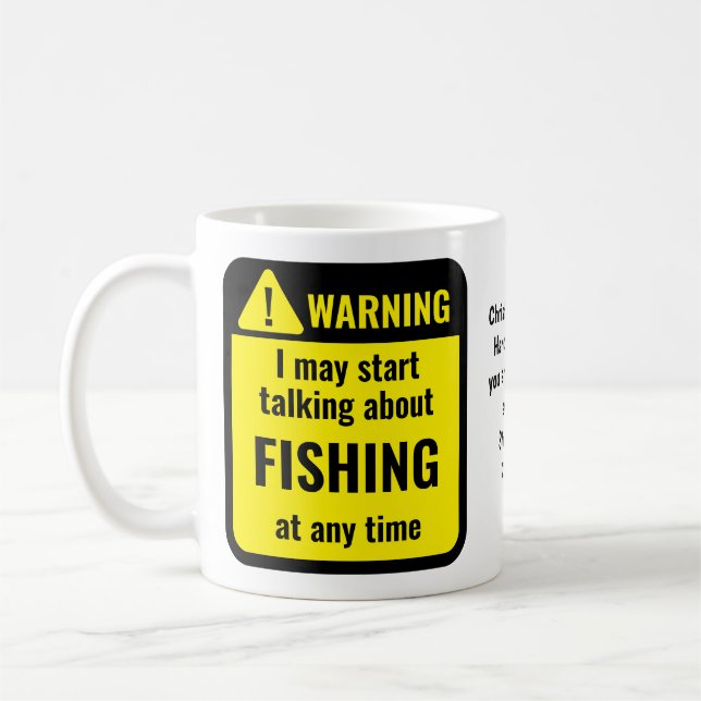 Fishing Funny Personalized Kaffeetasse (Links)