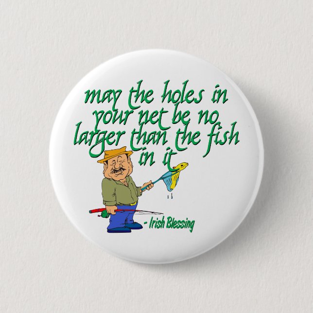 Fishing Irish Blessing Button (Vorderseite)