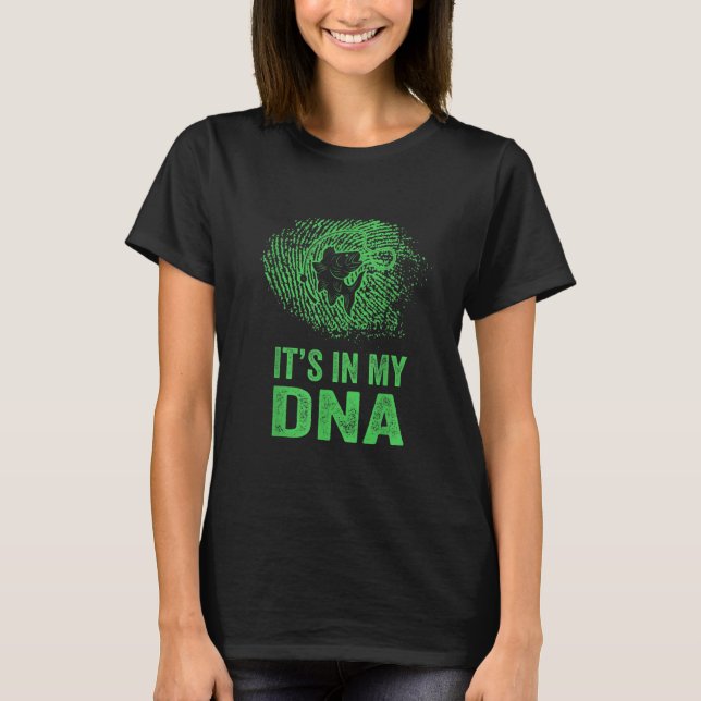Fishing It's In My DNA Fingerprint T-Shirt (Vorderseite)