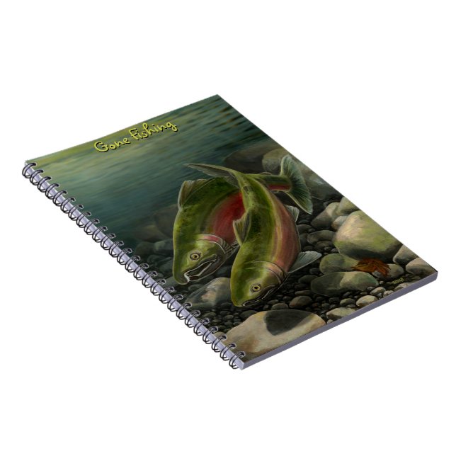 Fishing Journal Custom Coho Salmon Art Notebook Notizblock (Rechte Seite)