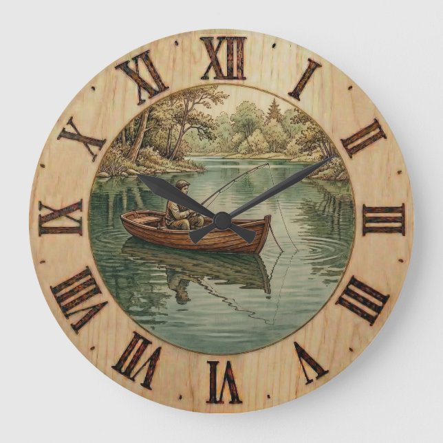 Fishing Lake- Wanduhr  (Vorderseite)