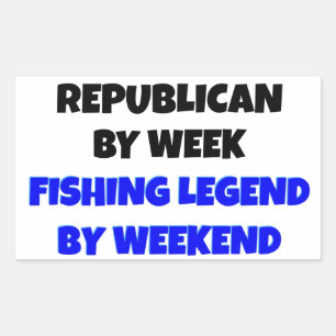 Fishing Legend Republikaner Rechteckiger Aufkleber