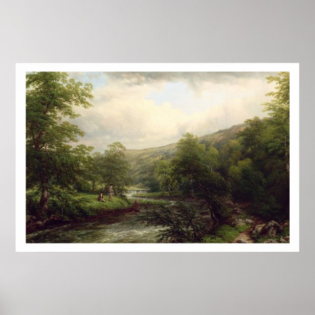 Fishing on the Dee, 1861 Poster (Vorne)