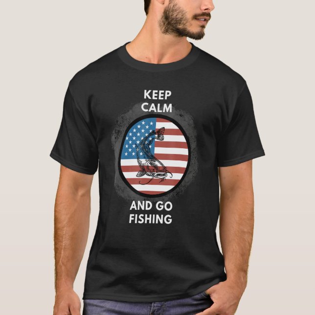 Fishing Patriotic American flag T-Shirt (Vorderseite)