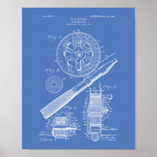 Fishing Reel 1906 Art Blueprint Poster