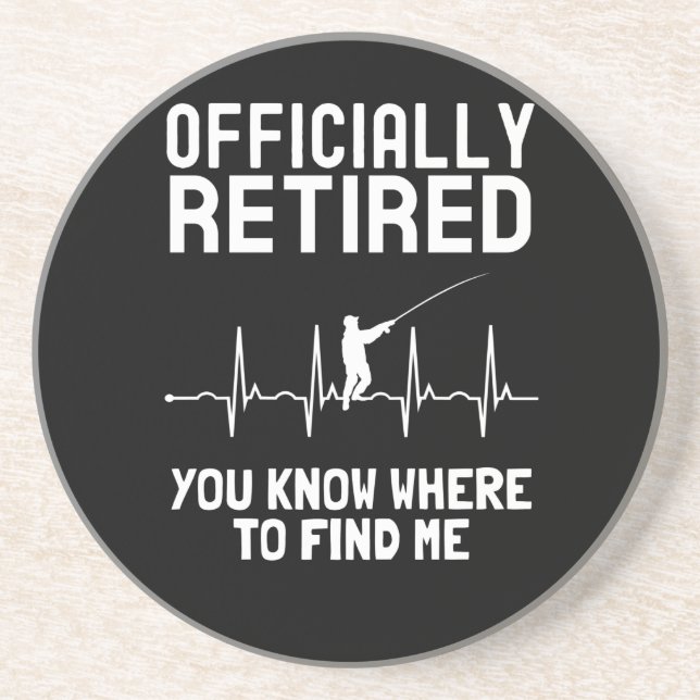 Fishing retirement 2022 funny retired Fisher gift Getränkeuntersetzer (Vorne)