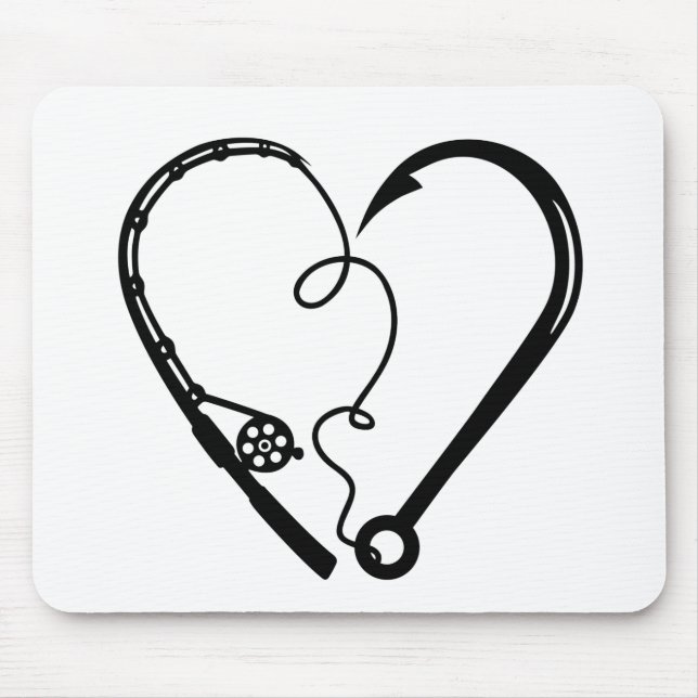 FISHING ROD HEART HOOK MOUSEPAD (Vorne)
