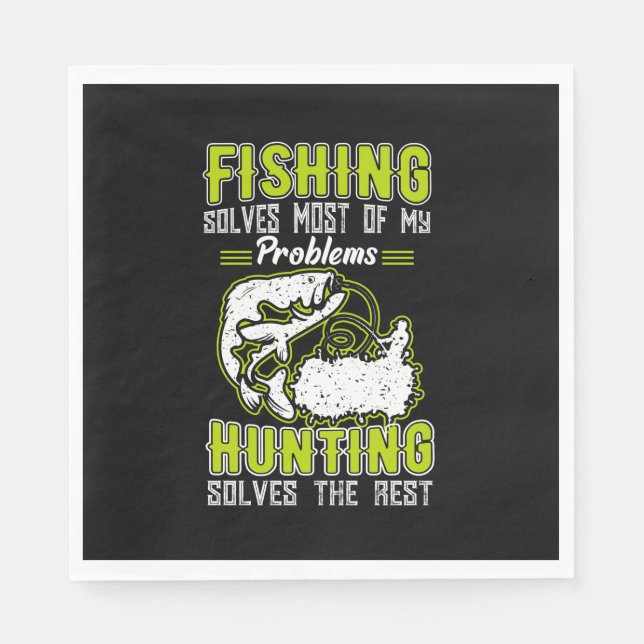 Fishing Solves Most Of My Problems Serviette (Vorderseite)
