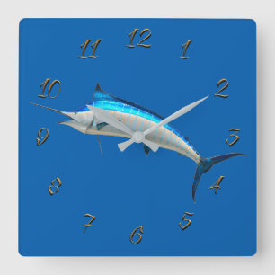Fishing store quadratische wanduhr