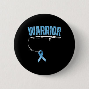 Fishing Warrior Prostatakrebs Angler Hellblau Button
