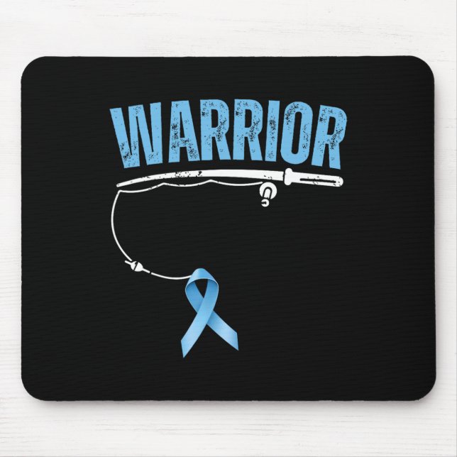 Fishing Warrior Prostatakrebs Fischer Hellblau Mousepad (Vorne)