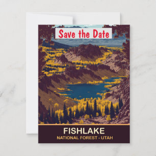 Fishlake, National Forest Utah, Travel Postcard, Save The Date