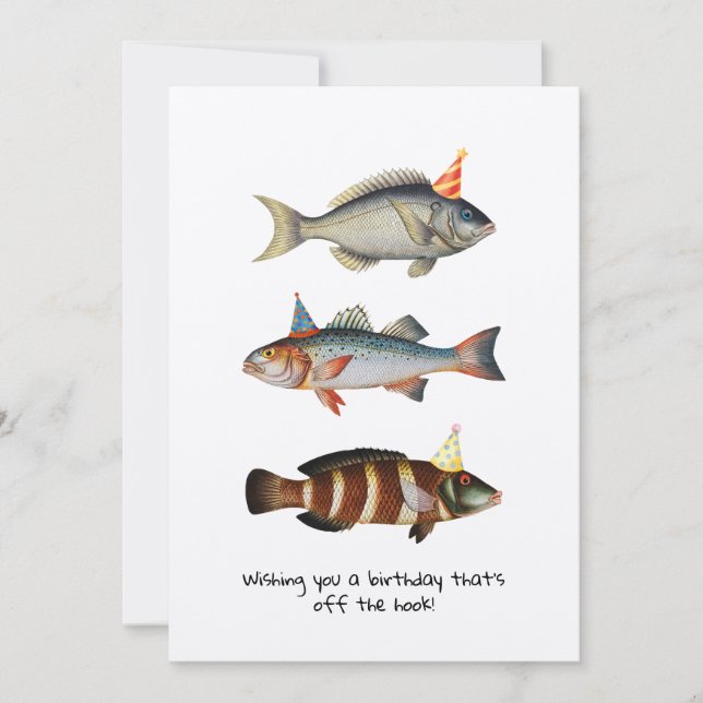Fishman Fish Casquette Amusants Carte d'anniversai (Devant)