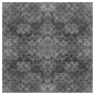 Fishnet Damask Skulls Goth Stoff