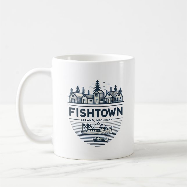 Fishtown Leland Michigan Vacation Kaffeetasse (Links)