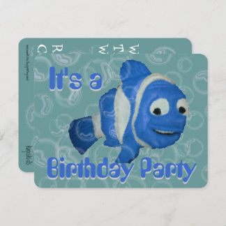 FiShY (blau) Geburtstagsparty Einladung