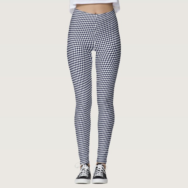 Fishy Houndstooth Navy et Leggings blancs (Devant)