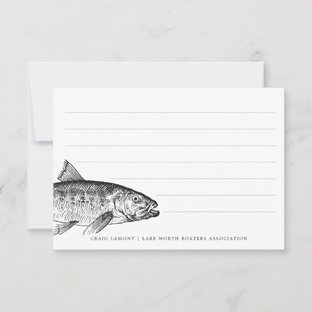 Fishy Thoughts | Funny Personalisiert Stationary Mitteilungskarte (Vorderseite)