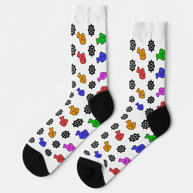Fishy Wheels Socken (Linkes Detail)