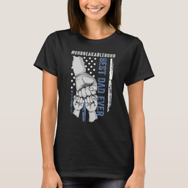 Fist Bump American Flag Dad   Best Dad Ever T-Shirt (Vorderseite)