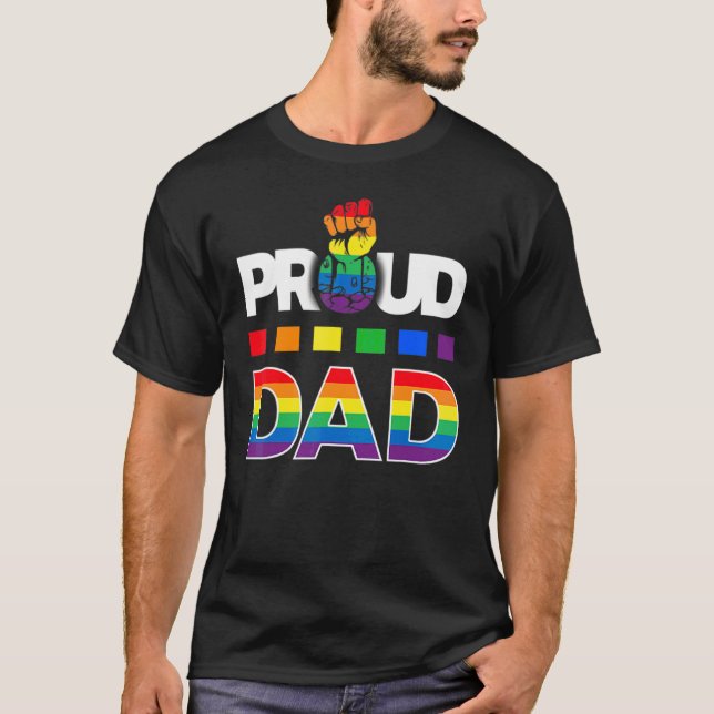 Fist Rainbow Proud Vater Gay Pride Lgbtq Vater's D T-Shirt (Vorderseite)