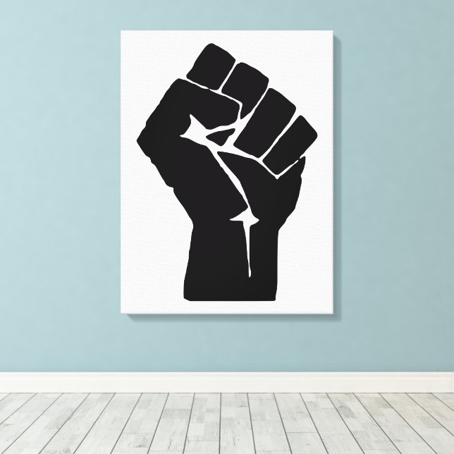 Fist, Rebel, Riot, Resistance, Communist Style Leinwanddruck (Insitu (Holzboden))